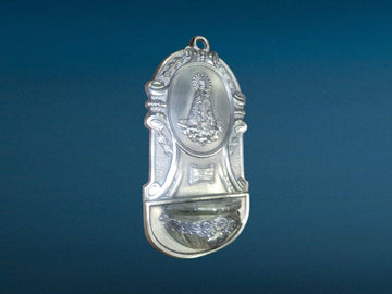 Benditera metal plateado Virgen de los Desamparados - Cositas Antiguas – La Guadaña, Anticuarios Online en Jerez , vender antigüedades, muebles antiguos