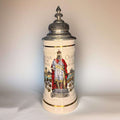 Jarra de cerveza alemana de porcelana con tapa metal - Cositas Antiguas – La Guadaña, Anticuarios Online en Jerez , vender antigüedades, muebles antiguos