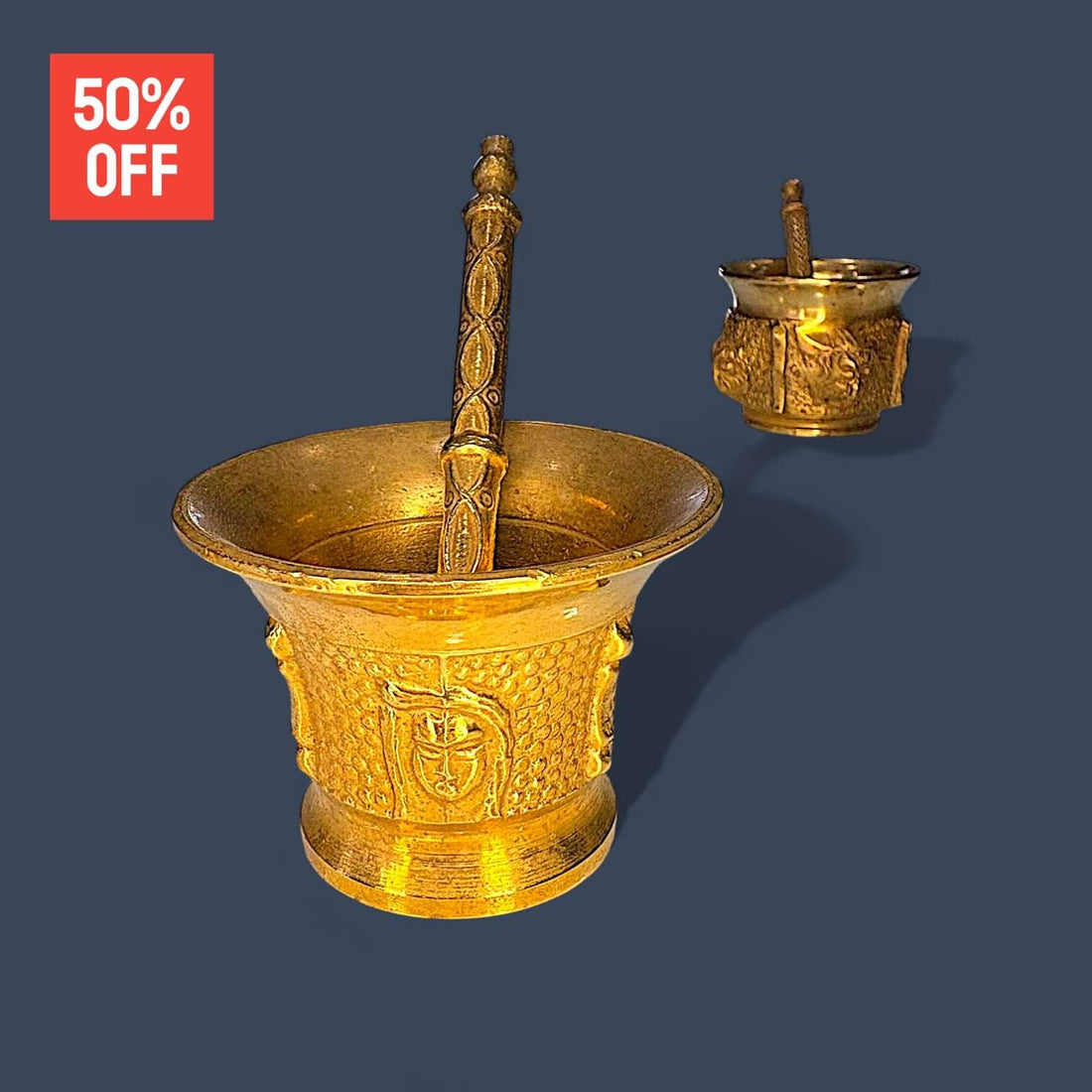 Morteros pequeños de bronce antiguos: set decorativo único - Cositas Antiguas – La Guadaña, Anticuarios Online en Jerez , vender antigüedades, muebles antiguos