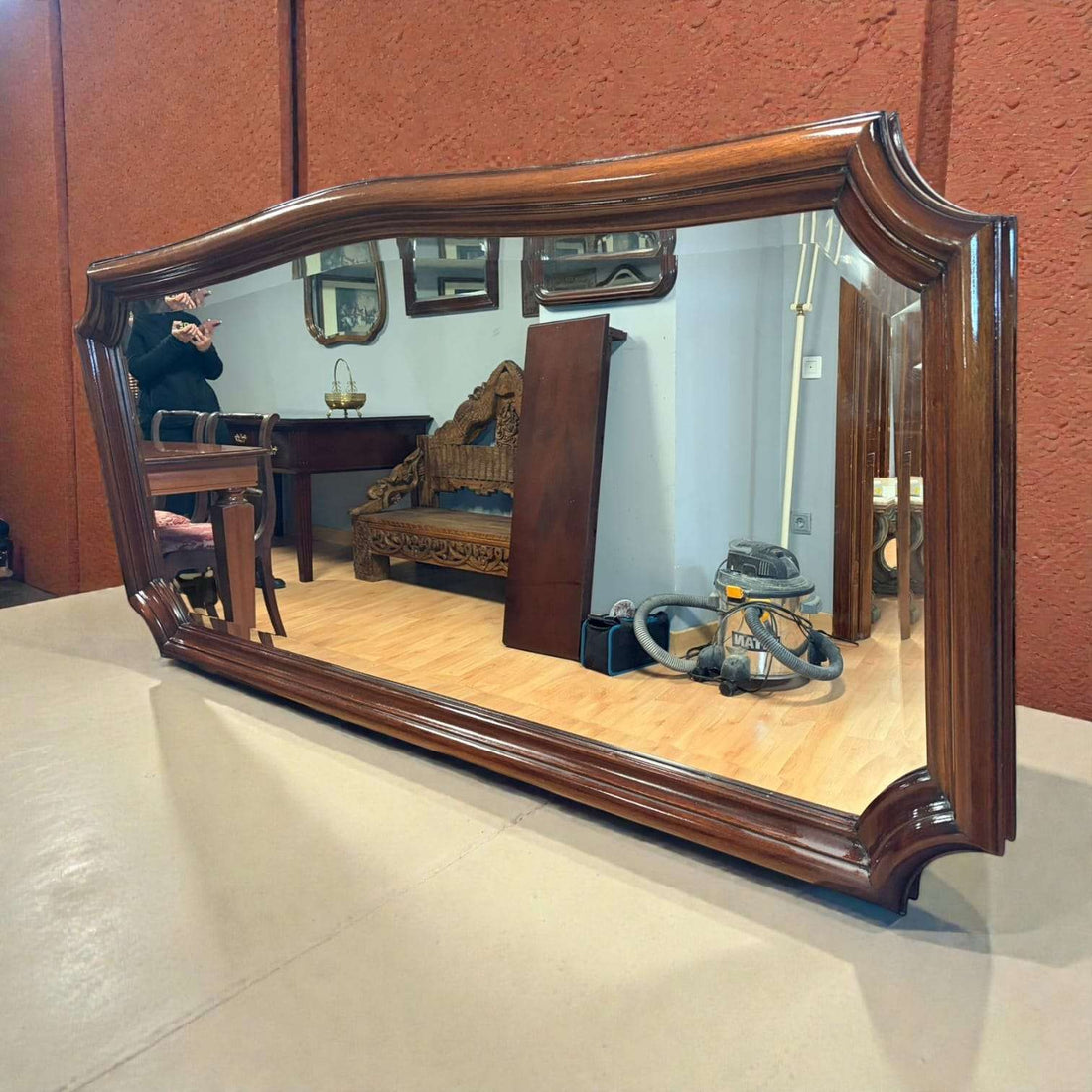 Espejo rectangular de caoba clásica con cristal biselado - Cositas Antiguas – La Guadaña, Anticuarios Online en Jerez , vender antigüedades, muebles antiguos
