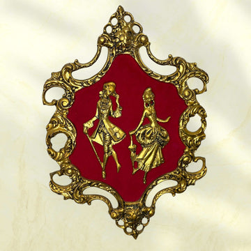 Metopa de bronce dama y caballero victoriano rococó - Cositas Antiguas – La Guadaña, Anticuarios Online en Jerez , vender antigüedades, muebles antiguos