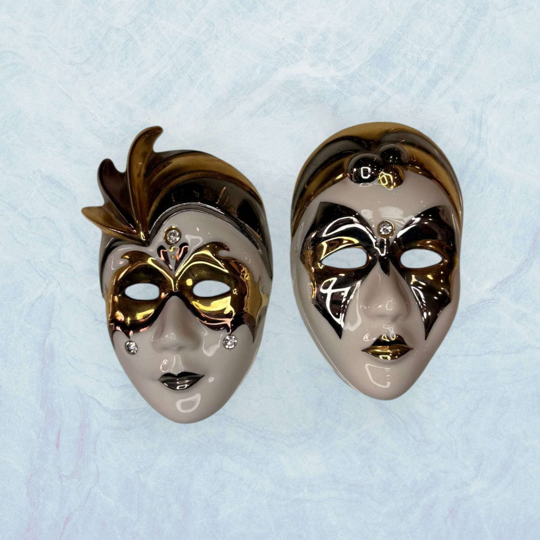 4 Máscaras de porcelana venecianas Galos y Ocer únicas - Cositas Antiguas – La Guadaña, Anticuarios Online en Jerez , vender antigüedades, muebles antiguos