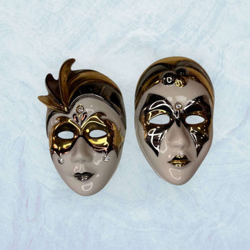 4 Máscaras de porcelana venecianas Galos y Ocer únicas - Cositas Antiguas – La Guadaña, Anticuarios Online en Jerez , vender antigüedades, muebles antiguos