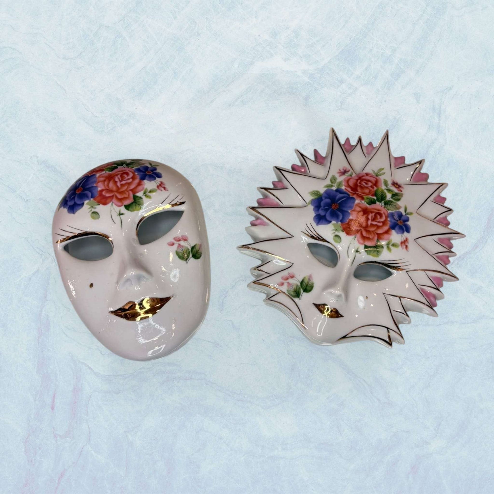 4 Máscaras de porcelana venecianas Galos y Ocer únicas - Cositas Antiguas – La Guadaña, Anticuarios Online en Jerez , vender antigüedades, muebles antiguos