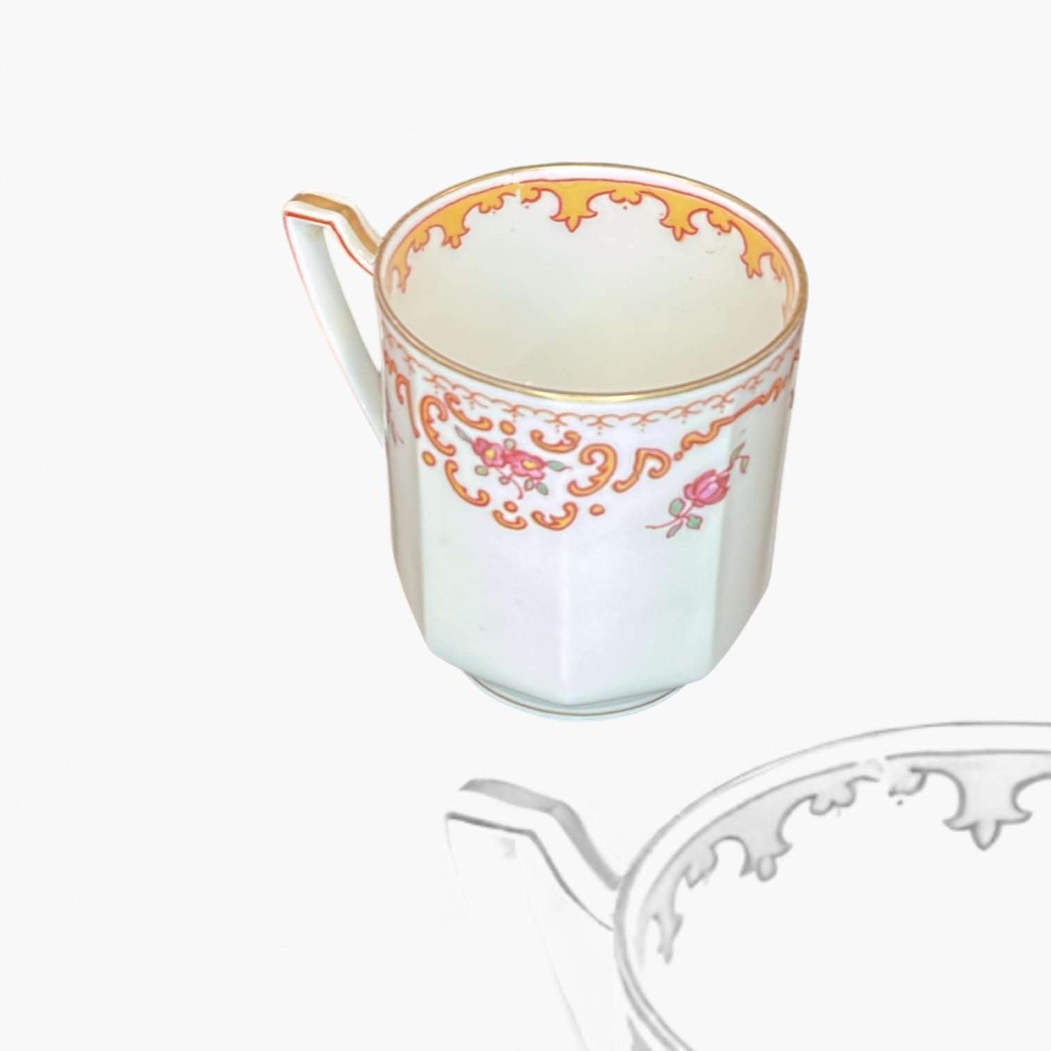 Taza de colección Limoges antigua en porcelana francesa - Cositas Antiguas – La Guadaña, Anticuarios Online en Jerez , vender antigüedades, muebles antiguos