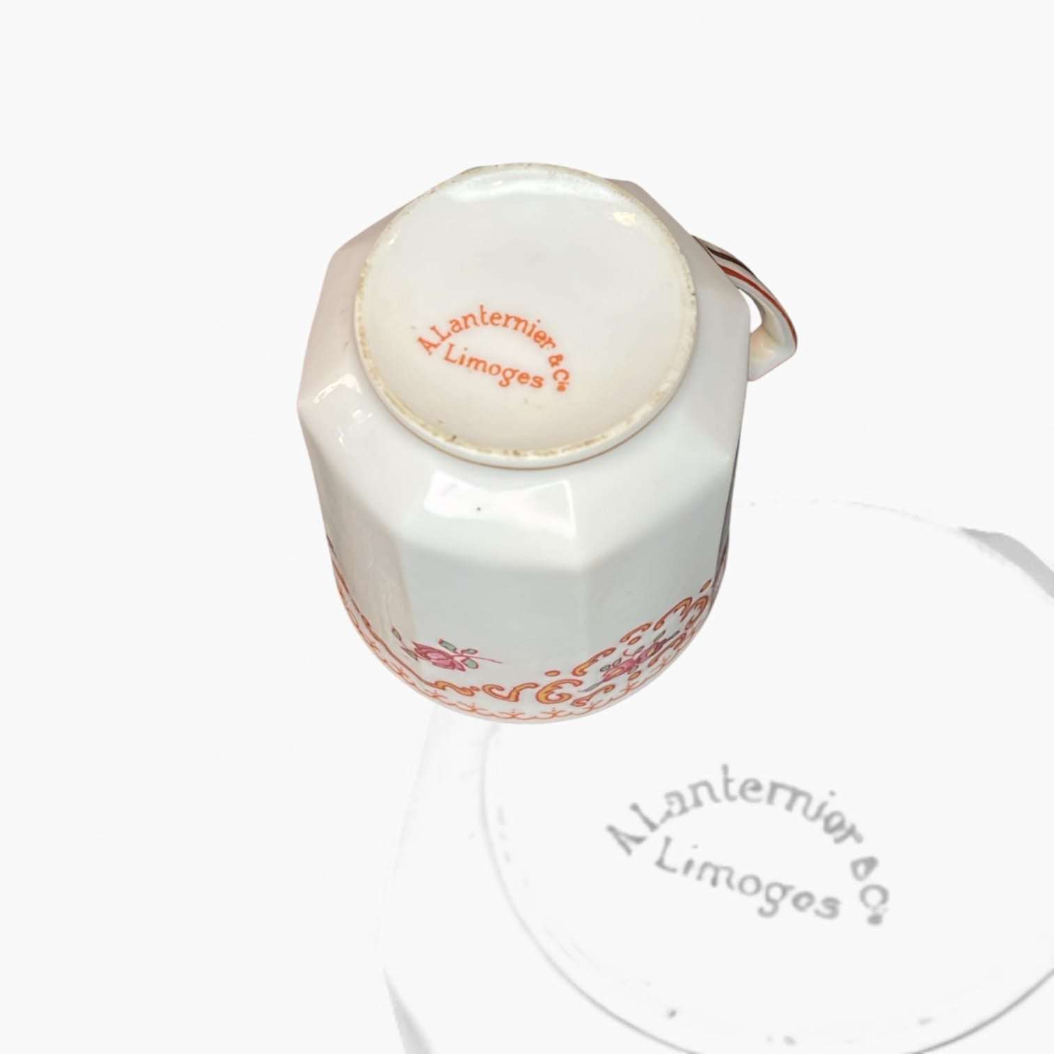 Taza de colección Limoges antigua en porcelana francesa - Cositas Antiguas – La Guadaña, Anticuarios Online en Jerez , vender antigüedades, muebles antiguos