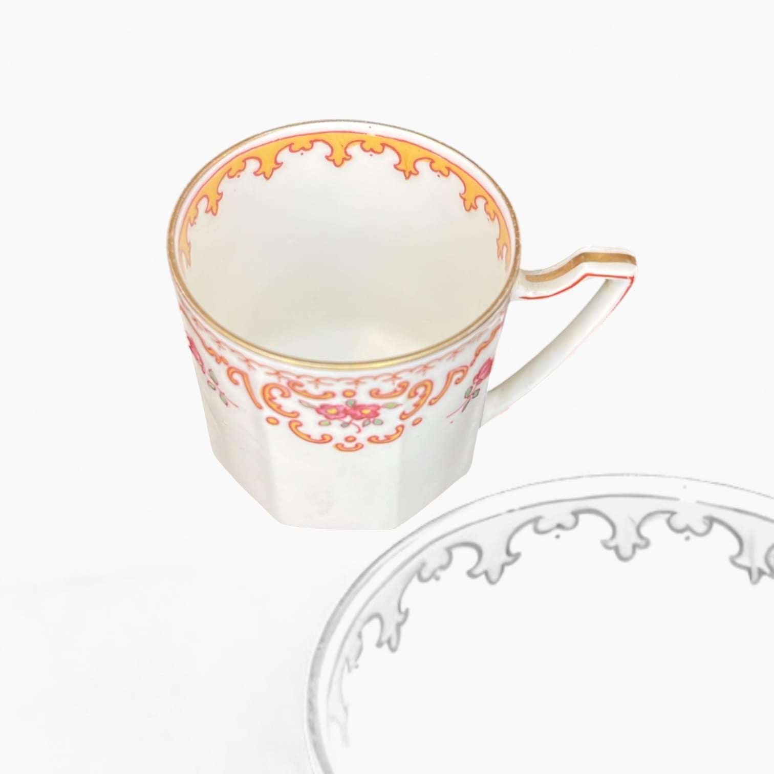 Taza de colección Limoges antigua en porcelana francesa - Cositas Antiguas – La Guadaña, Anticuarios Online en Jerez , vender antigüedades, muebles antiguos