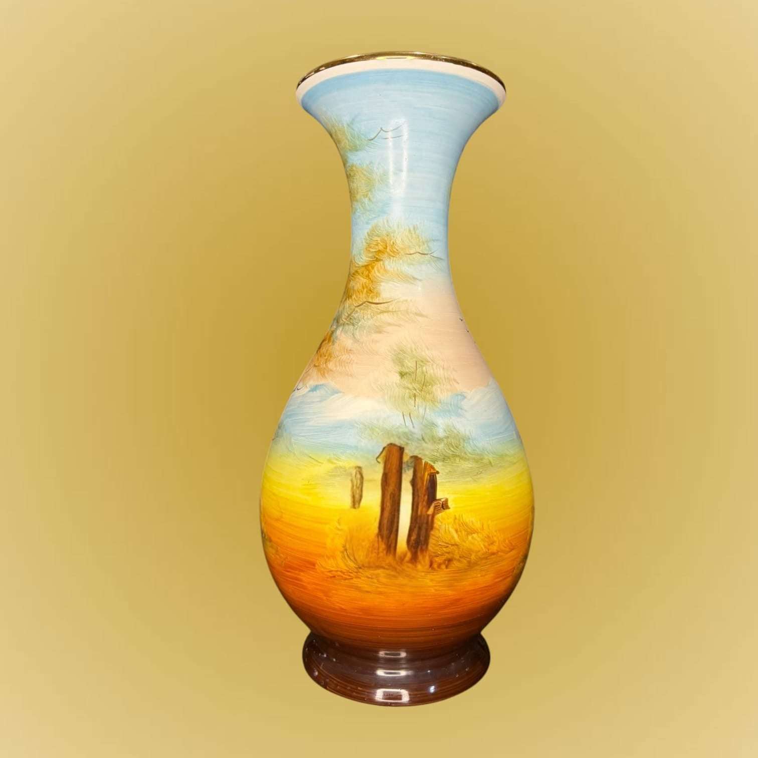 Florero de Porcelana Pintado a Mano Artesanal 32,5 cm - Cositas Antiguas – La Guadaña, Anticuarios Online en Jerez , vender antigüedades, muebles antiguos