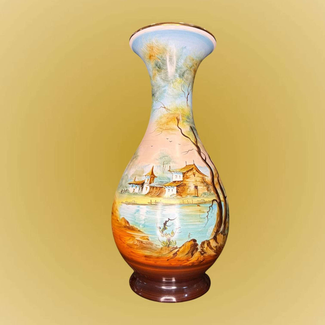 Florero de Porcelana Pintado a Mano Artesanal 32,5 cm - Cositas Antiguas – La Guadaña, Anticuarios Online en Jerez , vender antigüedades, muebles antiguos