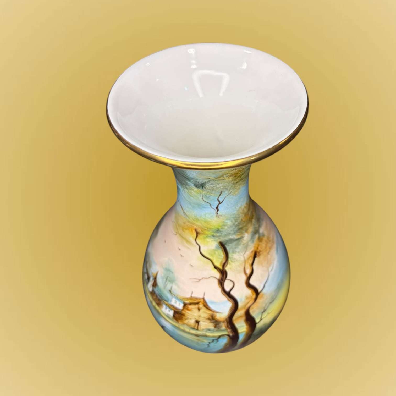 Florero de Porcelana Pintado a Mano Artesanal 32,5 cm - Cositas Antiguas – La Guadaña, Anticuarios Online en Jerez , vender antigüedades, muebles antiguos