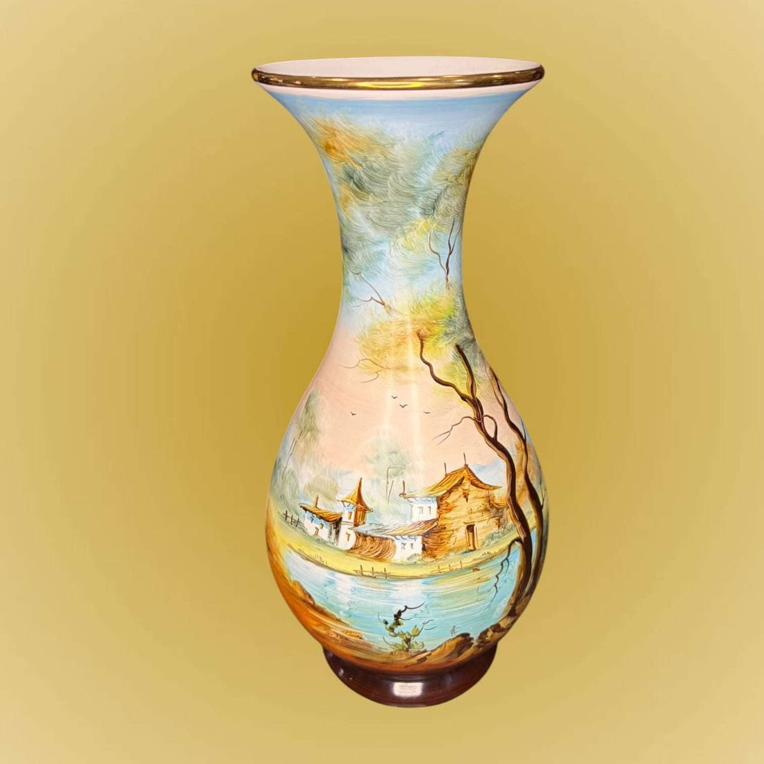 Florero de Porcelana Pintado a Mano Artesanal 32,5 cm - Cositas Antiguas – La Guadaña, Anticuarios Online en Jerez , vender antigüedades, muebles antiguos