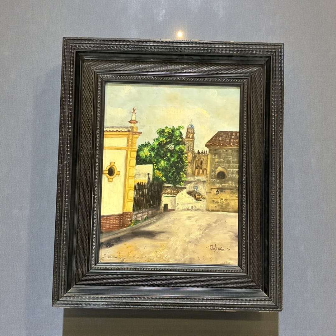 Cuadro al Óleo Jerez Cuesta del Espíritu Santo 49 cm - Cositas Antiguas – La Guadaña, Anticuarios Online en Jerez , vender antigüedades, muebles antiguos