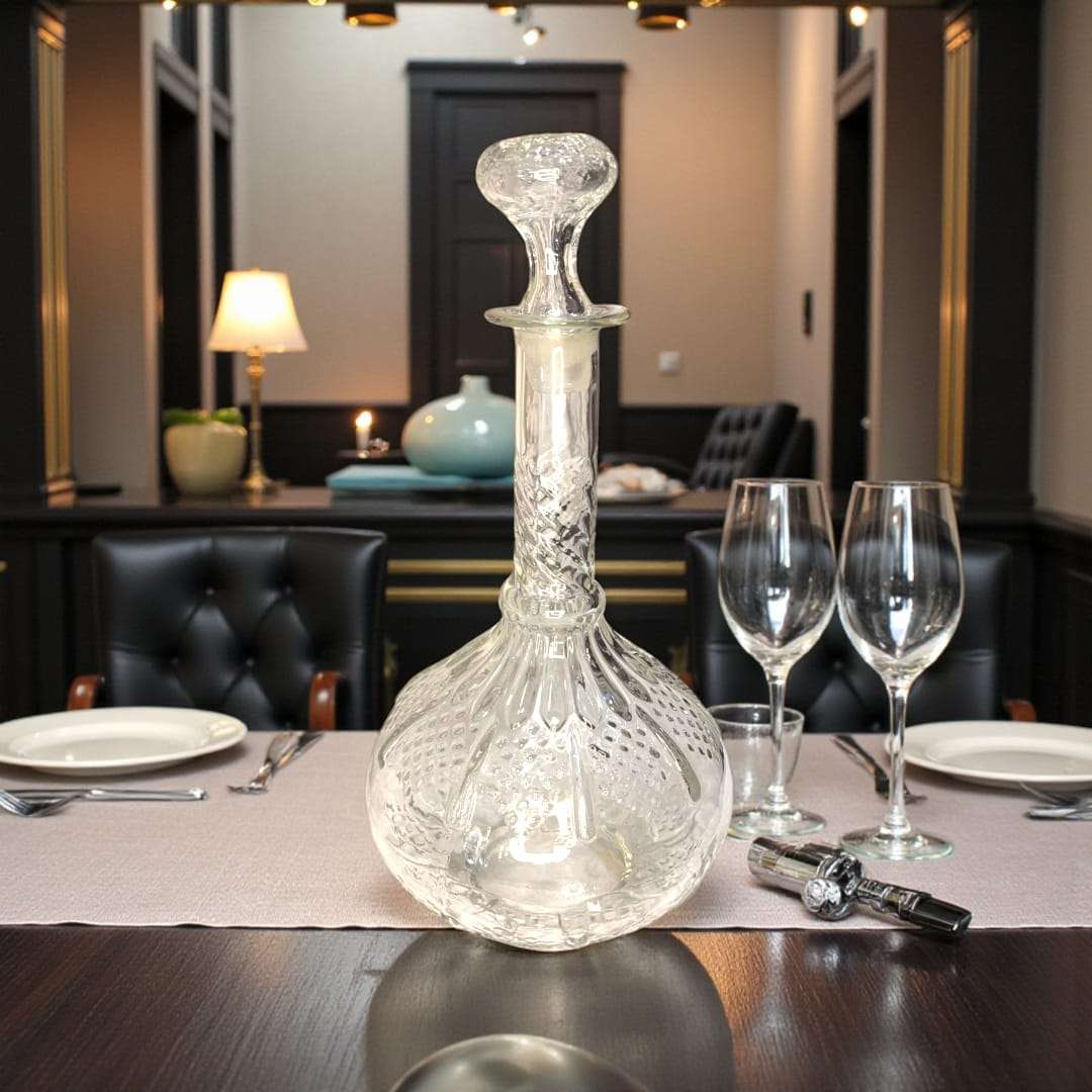 Licorera de cristal con tapa 30,5 cm elegante - Cositas Antiguas – La Guadaña, Anticuarios Online en Jerez , vender antigüedades, muebles antiguos