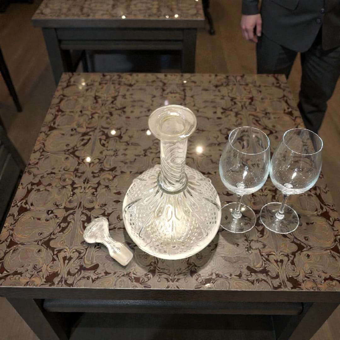 Licorera de cristal con tapa 30,5 cm elegante - Cositas Antiguas – La Guadaña, Anticuarios Online en Jerez , vender antigüedades, muebles antiguos