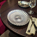 Panera de metal plateado 27 cm diseño acanalado - Cositas Antiguas – La Guadaña, Anticuarios Online en Jerez , vender antigüedades, muebles antiguos