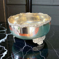 Centro de mesa de metal plateado con patas 31,5 cm - Cositas Antiguas – La Guadaña, Anticuarios Online en Jerez , vender antigüedades, muebles antiguos
