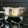 Centro de mesa de metal plateado con patas 31,5 cm - Cositas Antiguas – La Guadaña, Anticuarios Online en Jerez , vender antigüedades, muebles antiguos