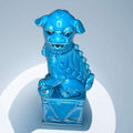 León Fu cerámica china azul 24 cm protector - Cositas Antiguas – La Guadaña, Anticuarios Online en Jerez , vender antigüedades, muebles antiguos