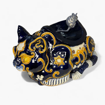 Gato de loza con tapa escupidera decorativa - Cositas Antiguas – La Guadaña, Anticuarios Online en Jerez , vender antigüedades, muebles antiguos