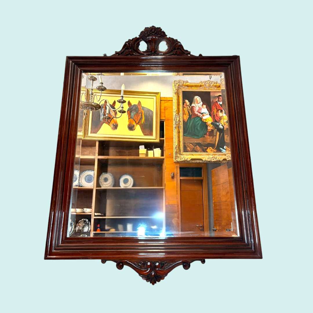 Espejo de caoba con cristal biselado clásico 92x127 - Cositas Antiguas – La Guadaña, Anticuarios Online en Jerez , vender antigüedades, muebles antiguos
