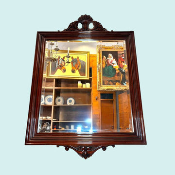 Espejo de caoba con cristal biselado clásico 92x127 - Cositas Antiguas – La Guadaña, Anticuarios Online en Jerez , vender antigüedades, muebles antiguos