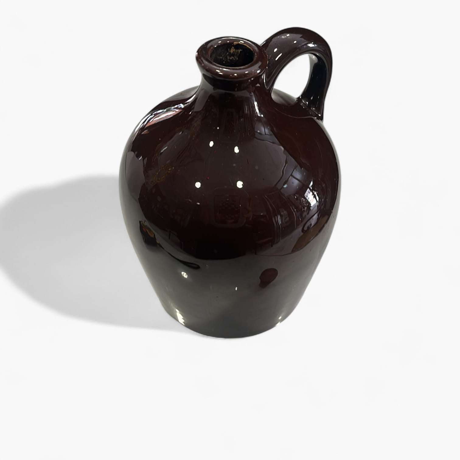 Botella de cerámica esmaltada con asa y tapón - Cositas Antiguas – La Guadaña, Anticuarios Online en Jerez , vender antigüedades, muebles antiguos