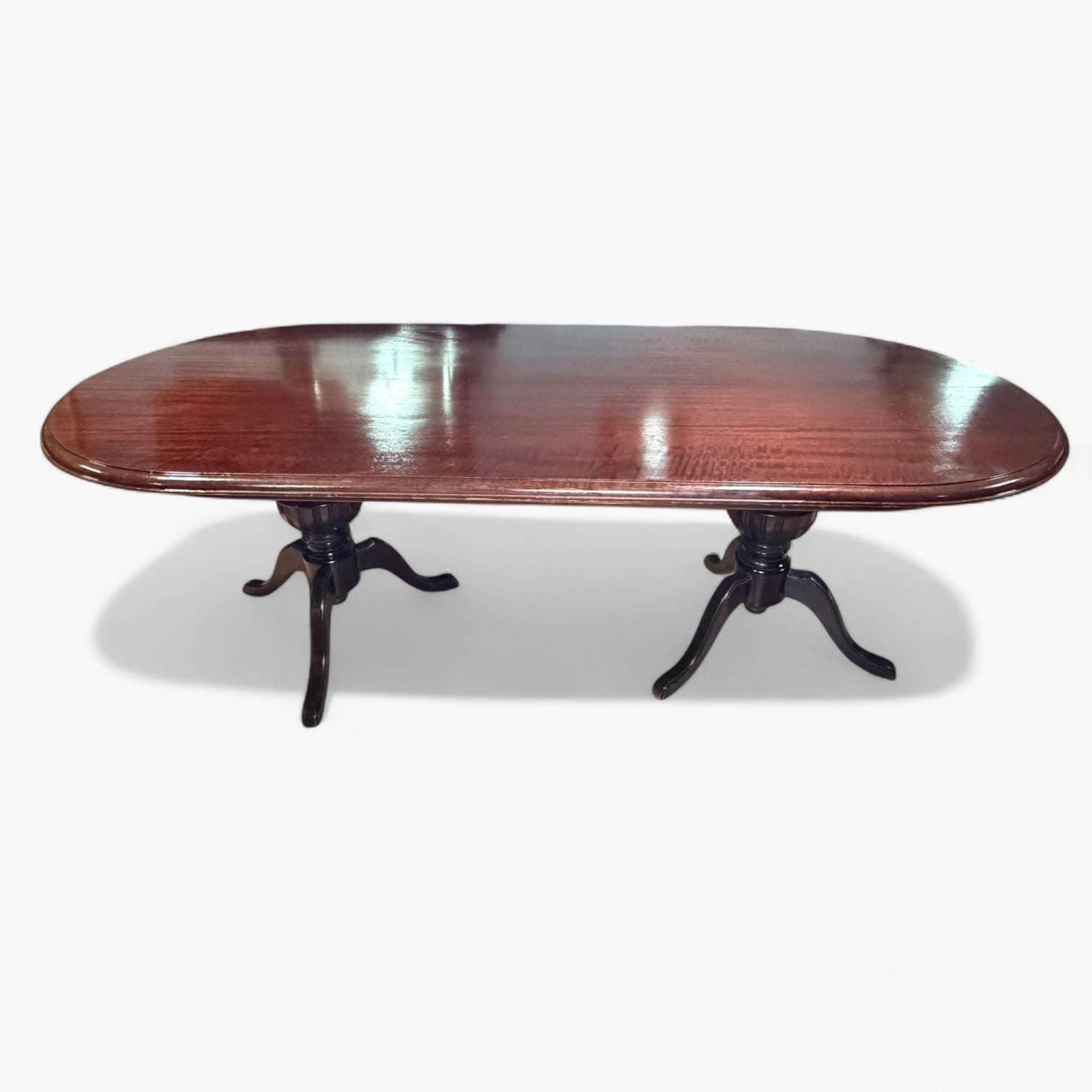 Mesa comedor de caoba clásica con doble pedestal - Cositas Antiguas – La Guadaña, Anticuarios Online en Jerez , vender antigüedades, muebles antiguos