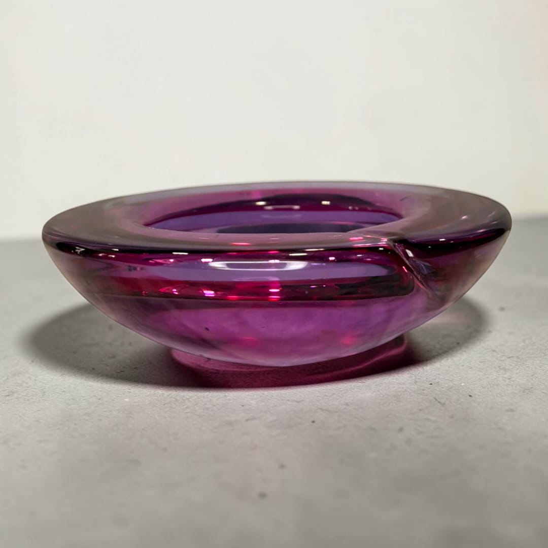 Cenicero de cristal Murano violeta decorativo de diseño - Cositas Antiguas – La Guadaña, Anticuarios Online en Jerez , vender antigüedades, muebles antiguos