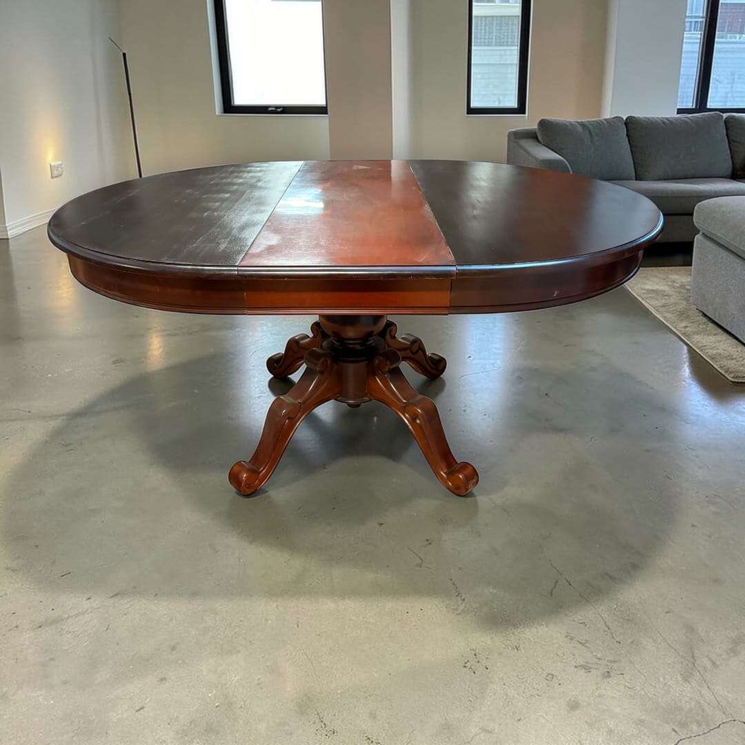 Mesa de caoba extensible | Redonda antigua elegante - Cositas Antiguas – La Guadaña, Anticuarios Online en Jerez , vender antigüedades, muebles antiguos