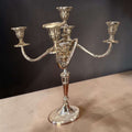 Candelabros de metal plateado de cinco luces - Cositas Antiguas – La Guadaña, Anticuarios Online en Jerez , vender antigüedades, muebles antiguos