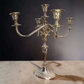 Candelabros de metal plateado de cinco luces - Cositas Antiguas – La Guadaña, Anticuarios Online en Jerez , vender antigüedades, muebles antiguos