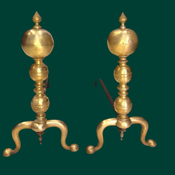 Morillos de bronce y hierro para chimenea - Cositas Antiguas – La Guadaña, Anticuarios Online en Jerez , vender antigüedades, muebles antiguos