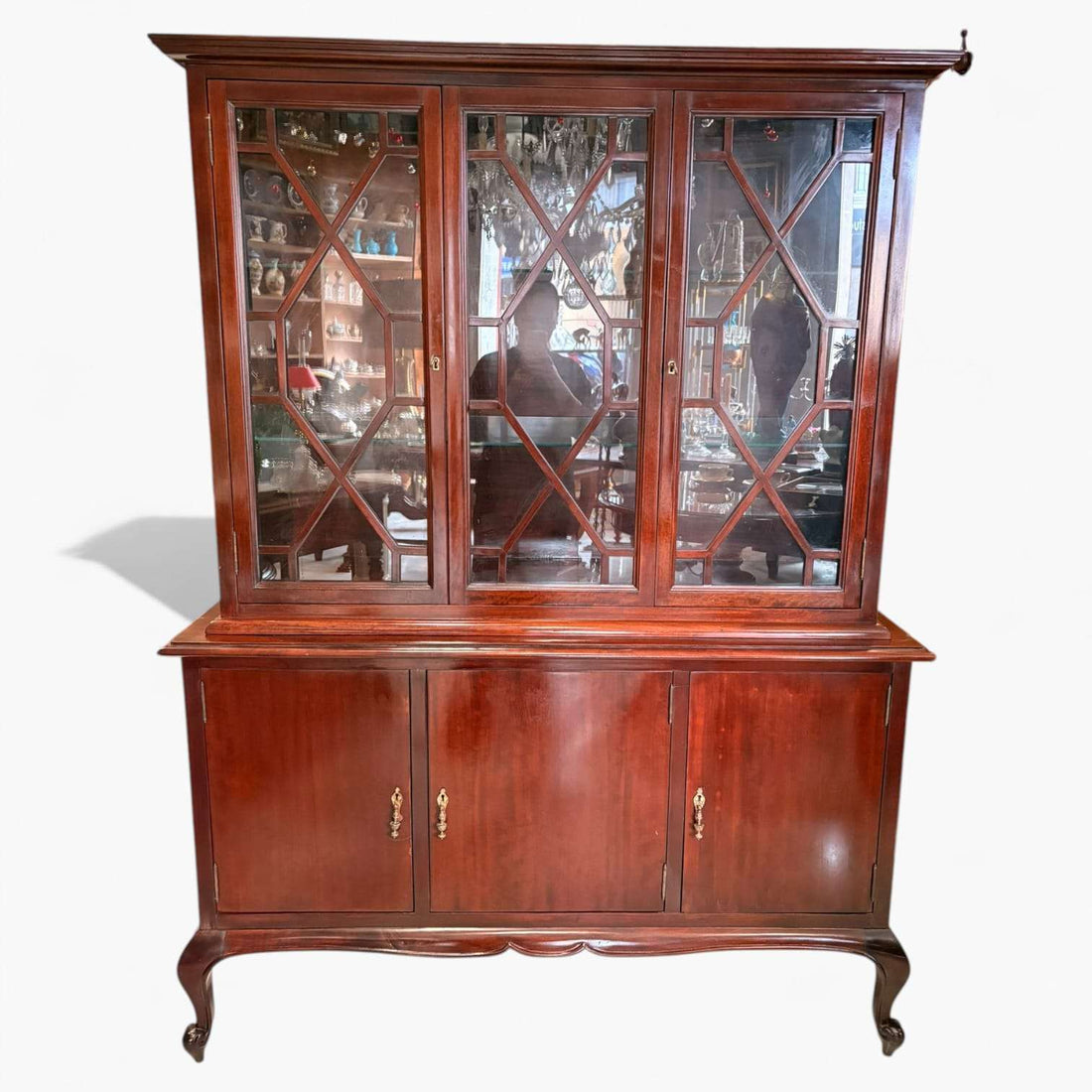 Vitrina de caoba | Vitrina antigua de salón elegante - Cositas Antiguas – La Guadaña, Anticuarios Online en Jerez , vender antigüedades, muebles antiguos