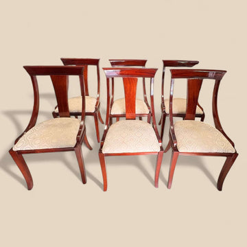 Conjunto de 6 sillas de caoba | Sillas antiguas tapizadas - Cositas Antiguas – La Guadaña, Anticuarios Online en Jerez , vender antigüedades, muebles antiguos