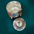 Azucarero de metal plateado con tapa y patas - Cositas Antiguas – La Guadaña, Anticuarios Online en Jerez , vender antigüedades, muebles antiguos