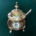Azucarero de metal plateado con tapa y patas - Cositas Antiguas – La Guadaña, Anticuarios Online en Jerez , vender antigüedades, muebles antiguos