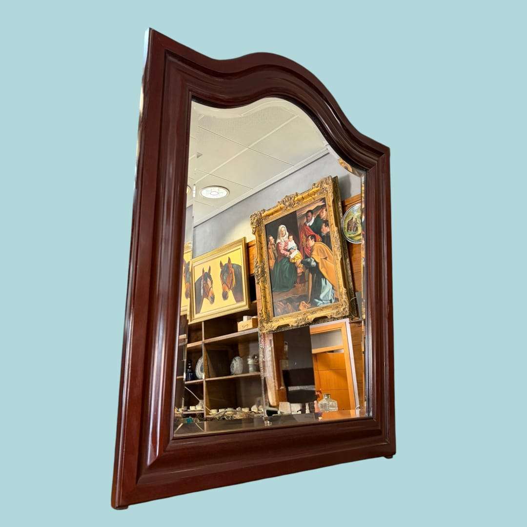 Espejo antiguo de caoba con cristal biselado - Cositas Antiguas – La Guadaña, Anticuarios Online en Jerez , vender antigüedades, muebles antiguos