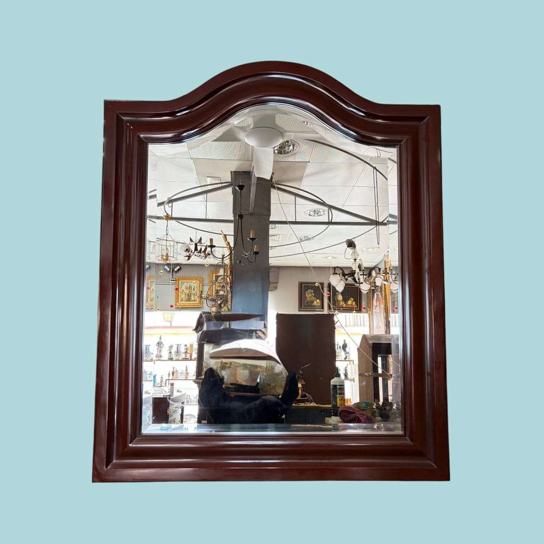 Espejo antiguo de caoba con cristal biselado - Cositas Antiguas – La Guadaña, Anticuarios Online en Jerez , vender antigüedades, muebles antiguos