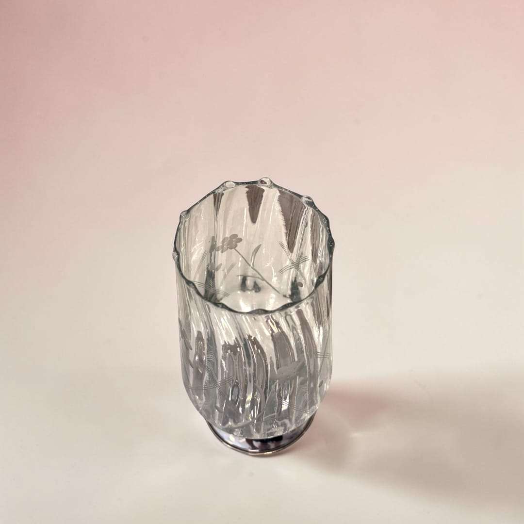 Copa antigua de cristal y metal plateado decorativa - Cositas Antiguas – La Guadaña, Anticuarios Online en Jerez , vender antigüedades, muebles antiguos