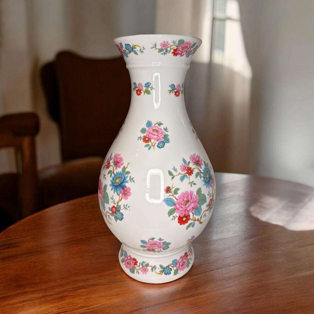 Florero de porcelana floral decorativo y elegante - Cositas Antiguas – La Guadaña, Anticuarios Online en Jerez , vender antigüedades, muebles antiguos