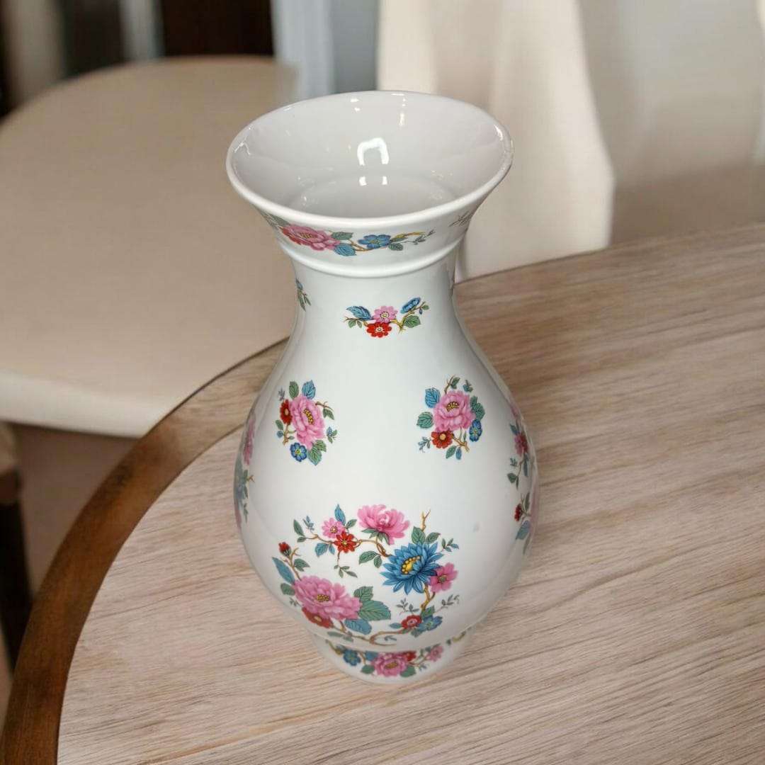 Florero de porcelana floral decorativo y elegante - Cositas Antiguas – La Guadaña, Anticuarios Online en Jerez , vender antigüedades, muebles antiguos