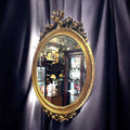Espejo dorado antiguo de madera tallada elegante - Cositas Antiguas – La Guadaña, Anticuarios Online en Jerez , vender antigüedades, muebles antiguos