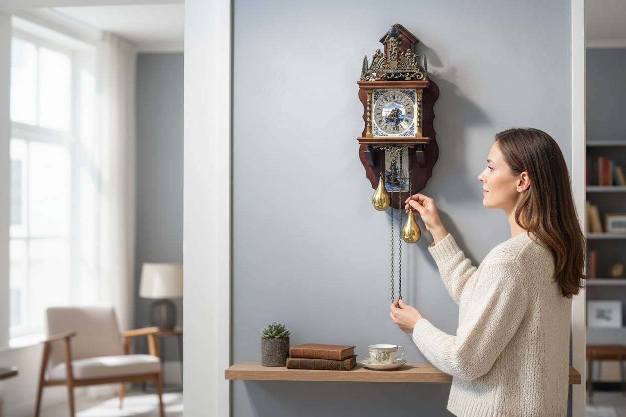 Reloj antiguo de madera y metal decorativo de pared - Cositas Antiguas – La Guadaña, Anticuarios Online en Jerez , vender antigüedades, muebles antiguos