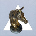 Caballo antiguo con base de mármol y baño metálico - Cositas Antiguas – La Guadaña, Anticuarios Online en Jerez , vender antigüedades, muebles antiguos