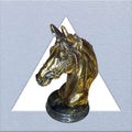 Caballo antiguo con base de mármol y baño metálico - Cositas Antiguas – La Guadaña, Anticuarios Online en Jerez , vender antigüedades, muebles antiguos