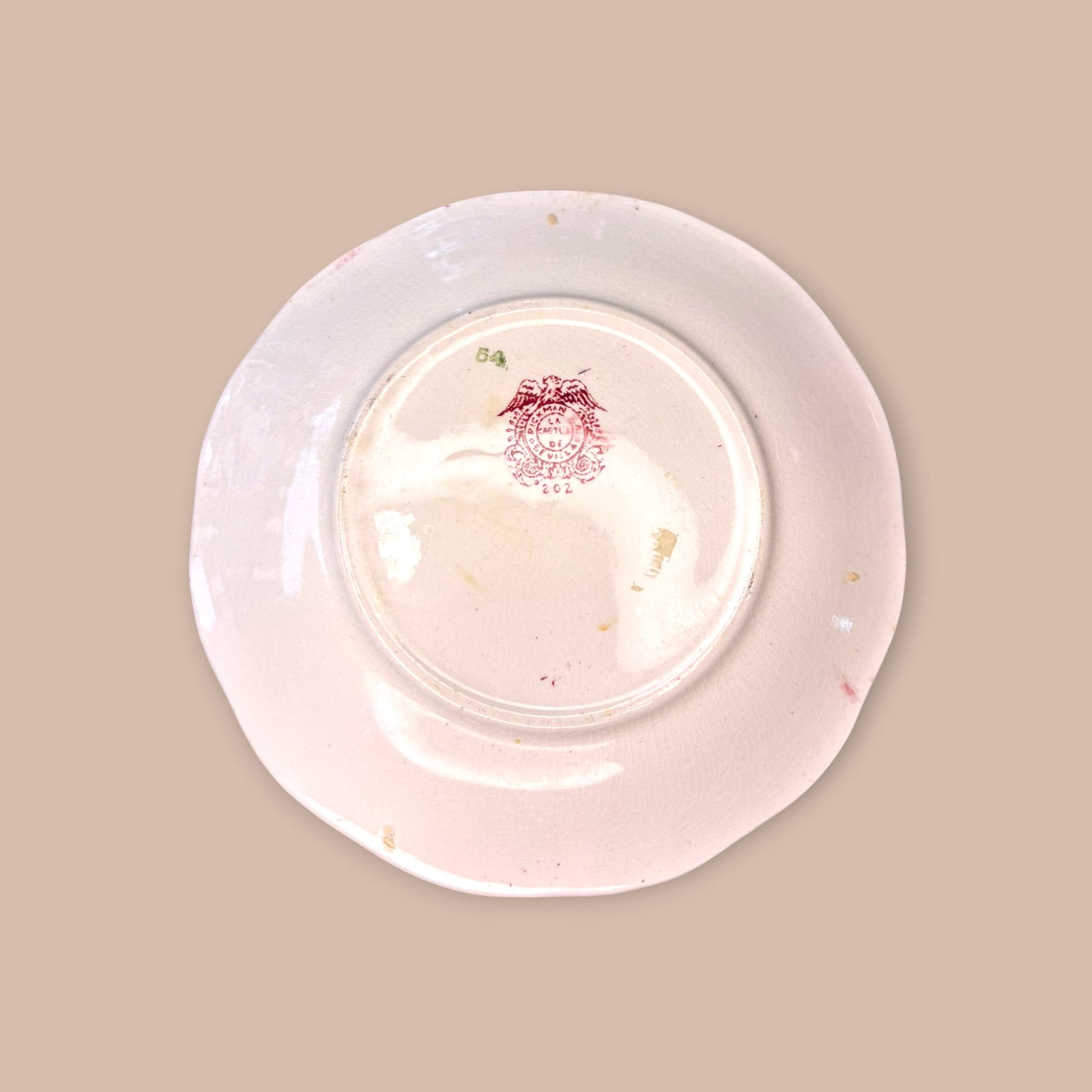 Platos antiguos La Cartuja rojos lote 4 loza vintage - Cositas Antiguas – La Guadaña, Anticuarios Online en Jerez , vender antigüedades, muebles antiguos