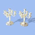Candelabros antiguos de metal plateado en pareja - Cositas Antiguas – La Guadaña, Anticuarios Online en Jerez , vender antigüedades, muebles antiguos