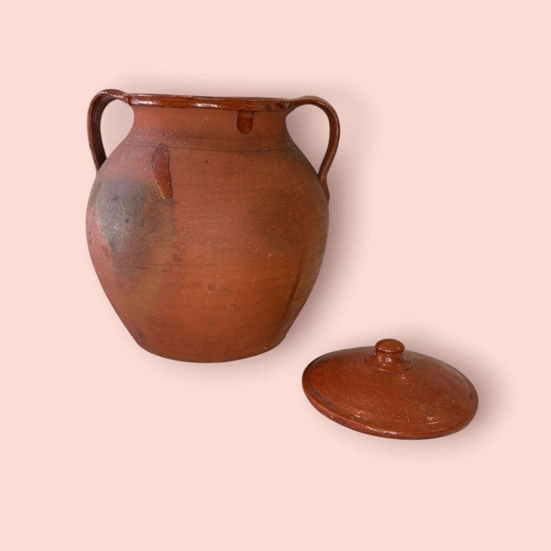 Orza antigua de barro cocido con tapa y asas - Cositas Antiguas – La Guadaña, Anticuarios Online en Jerez , vender antigüedades, muebles antiguos