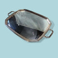 Bandeja antigua de metal plateado con asas laterales - Cositas Antiguas – La Guadaña, Anticuarios Online en Jerez , vender antigüedades, muebles antiguos