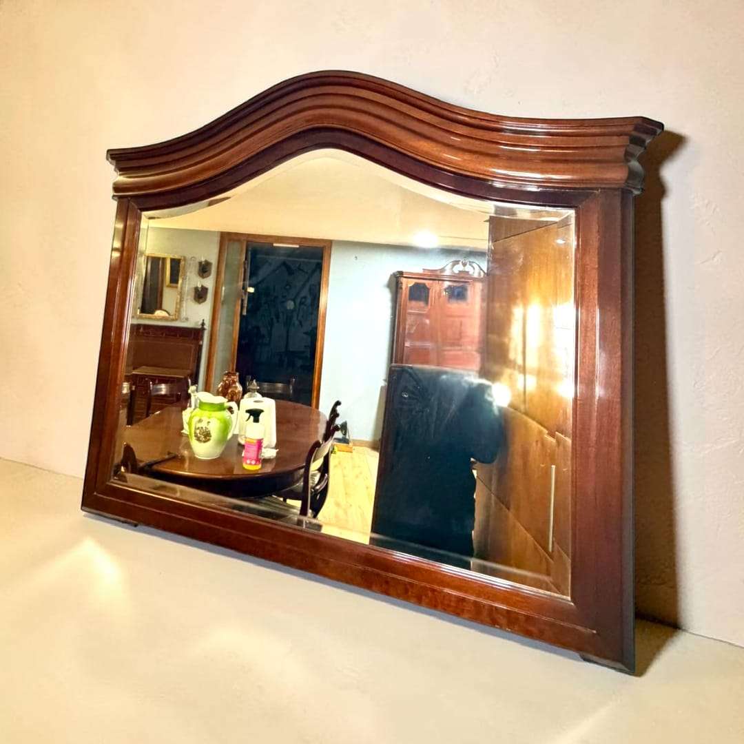 Espejo de caoba antiguo con cristal biselado elegante - Cositas Antiguas – La Guadaña, Anticuarios Online en Jerez , vender antigüedades, muebles antiguos
